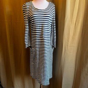 Kate Spade  Blue & White  Striped  Nautical  Dress  with Pockets  Size 8